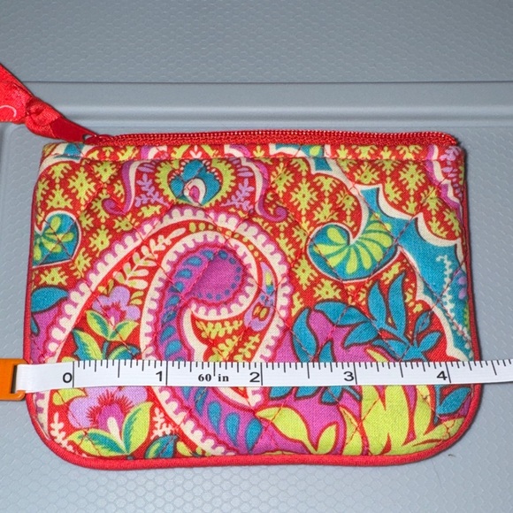 Vera Bradley Red and Pink Paisley Pouch - Picture 2 of 4